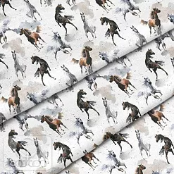 Отрез ткани 79х50 см "Лошади" (Cotton) Отрез ткани 79х50 см "Лошади" (Cotton)
