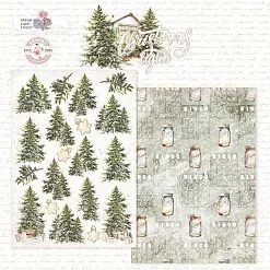 Бумага А5 "Christmas lights. Елочки" (DreamLight Studio)