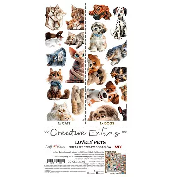 Набор бумаги 15х30 см "Lovely pets. Mix. Для вырезания", 18 листов (Craft O'Clock)