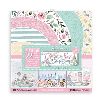 Набор бумаги 30х30 см "Christmas Rose", 22 листа (Stamperia)