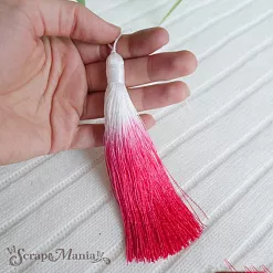 Украшение для обложки "Кисточка шелковая белая с розовым" (Pty Китай) Украшение для обложки "Кисточка шелковая белая с розовым" (Pty Китай)