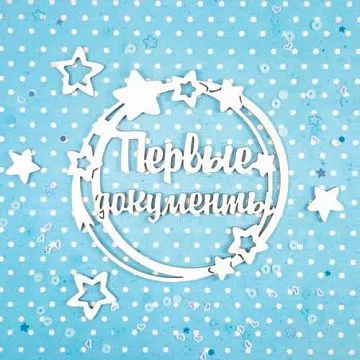 Набор украшений из чипборда "Первые документы сыночка" (CraftStory)
