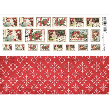 Лист с картинками 10х30 см "Марки 5" (ScrapMania)