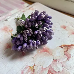 Тычинки "Фиолетовые", 9 см, 12 шт