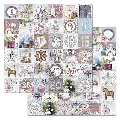 Набор бумаги 20х20 см "Новогодние гномы", 12 листов (ScrapMania)