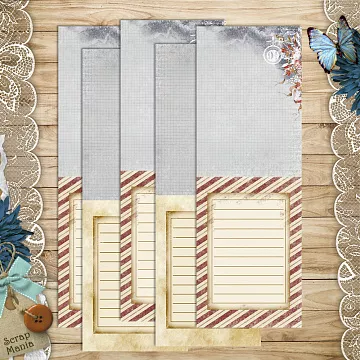 Набор листов 10х30 см "Волшебник. Журналинг", 5 листов (ScrapMania)