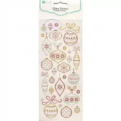 Наклейки с глиттером "Елочные игрушки" (DoCrafts)