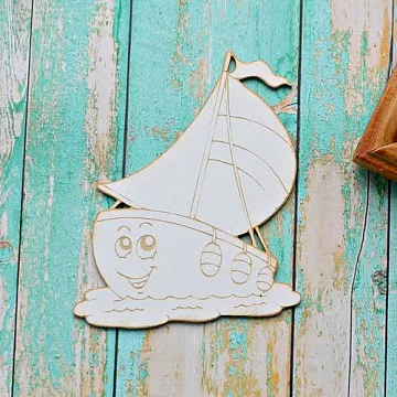 Украшение из чипборда "Парусник" (ScrapКрым)