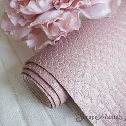 Отрез экокожи 30х69 см "Текстурный. Питон темная пудра" (Pty Китай)