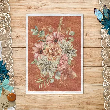 Тканевая карточка "Щедрая осень. Букет" (ScrapMania)
