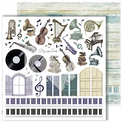 Набор бумаги 20х20 см "Flowers Symphony", 12 листов (DreamLight Studio)