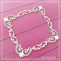 Чипборд "Квадратная рамка из завитков. Средняя" (СкрапМагия)