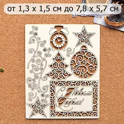 Чипборд "Фономикс. Новогодний. Рамка. Новый год", 12х15 см (ScrapMania)