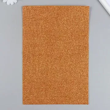 Отрез фетра А4 с глиттером "Оранжевый", толщина 2 мм