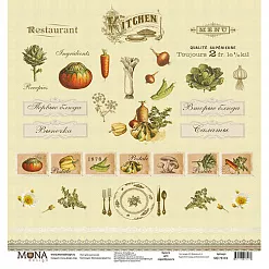 Бумага "Винтажные рецепты. Картинки" (MonaDesign) Бумага "Винтажные рецепты. Картинки" (MonaDesign)