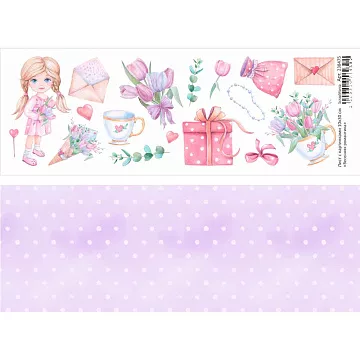 Лист с картинками 10х30 см "Весенняя романтика" (ScrapMania)