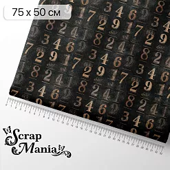 Отрез ткани 75х50 см "Старый архив. Числа" (ScrapMania) Отрез ткани 75х50 см "Старый архив. Числа" (ScrapMania)