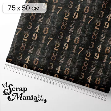 Отрез ткани 75х50 см "Старый архив. Числа" (ScrapMania)