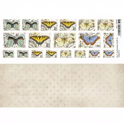 Лист с картинками 10х30 см "Марки 2" (ScrapMania) Лист с картинками 10х30 см "Марки 2" (ScrapMania)