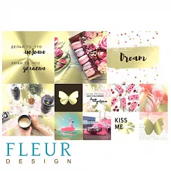 Набор карточек "Pretty pink 3" (Fleur-design) Набор карточек "Pretty pink 3" (Fleur-design)