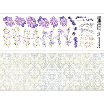 Лист с картинками 10х30 см "Лавандовый вечер. Цветы" (ScrapMania)