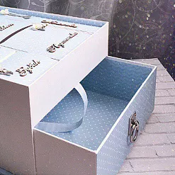 Двухъярусная заготовка для маминых сокровищ с 5 коробочками, цвет розовый