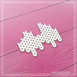 Чипборд "Вязанный узор", 4,6х3,5 см (СкрапМагия)