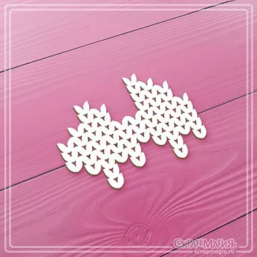 Чипборд "Вязанный узор", 4,6х3,5 см (СкрапМагия)