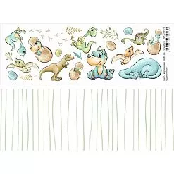 Лист с картинками 10х30 см "Дракончик и динозавры" (ScrapMania)