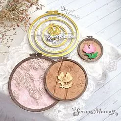 Нож "Пяльцы. Круглые с пионом", 8,5х9 см (ScrapMania)