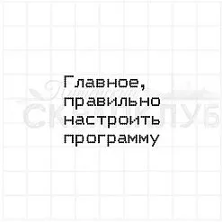 Штамп "Главное, настроить программу", 4х3 см (Скрапклуб)
