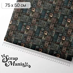 Отрез ткани 75х50 см "Старый архив. Замочные скважины" (ScrapMania) Отрез ткани 75х50 см "Старый архив. Замочные скважины" (ScrapMania)