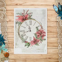 Тканевая карточка "Новогодние традиции. Часы" (ScrapMania)