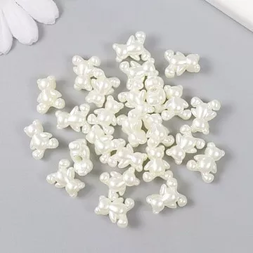 Набор бусин "Медвежонок жемчужный", 1,2х1,4 см, 25 шт (АртУзор)