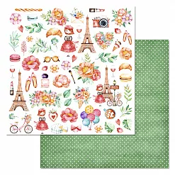 Набор бумаги 20х20 см "Каникулы в Париже", 12 листов (ScrapMania)