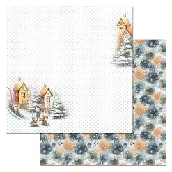 Набор бумаги 30,5х30,5 см "Снежинки-мандаринки", 12 листов (ScrapMania)