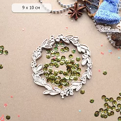 Шейкер "Новогодняя Ванилька. Венок. Большой", 9х10 см (ScrapMania) Шейкер "Новогодняя Ванилька. Венок. Большой", 9х10 см (ScrapMania)