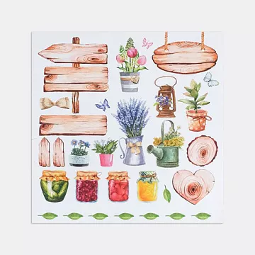 Бумага 20х20 см "Деревенька" (АртУзор)