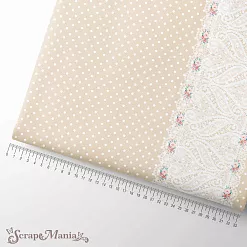 Отрез ткани 75х50 см "МурТильда. Кружево на бежевом" (ScrapMania)