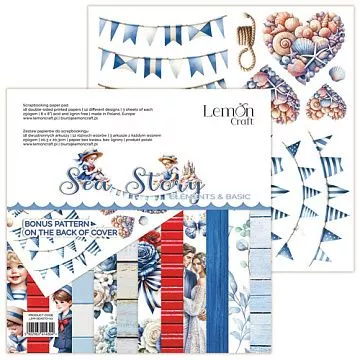 Набор бумаги 20х20 см "Sea Story. Для вырезания", 18 листов (Lemon Craft)