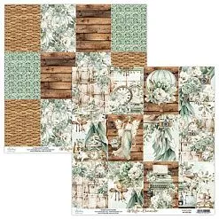 Бумага 30х30 см "Rustic Charms 06. Карточки" (Mintay)