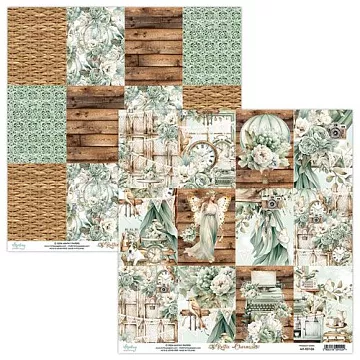 Бумага 30х30 см "Rustic Charms 06. Карточки" (Mintay)