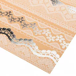 Бумага крафт с фольгированием "Кружево" (АртУзор)