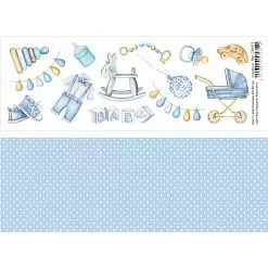 Лист с картинками 10х30 см "Детские игрушки. Мальчик" (ScrapMania)