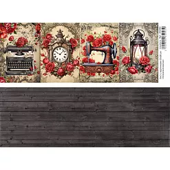Лист с картинками 10х30 см "Готический винтаж" (ScrapMania)