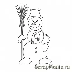 Штамп "Снеговик с метлой" (Скрапклуб)