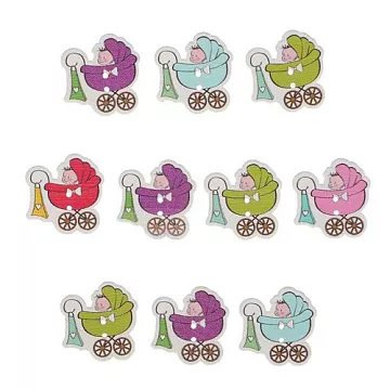 Набор деревянных пуговиц "Малыш в коляске" (АртУзор)