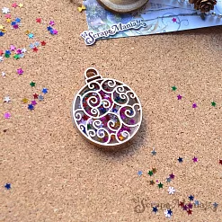 Шейкер "Фономикс. Новогодний. Елочный шар ажурный мини", 4,6х5,5 см (ScrapMania)