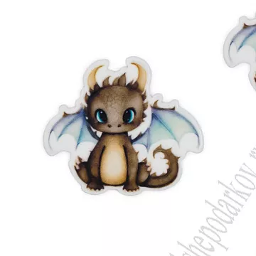 Акриловое украшение "Дракончик коричневый", 3,1х3,5 см