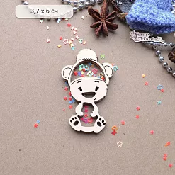 Шейкер "Новогодняя Ванилька. Мишка. Маленький", 3,7х6 см (ScrapMania) Шейкер "Новогодняя Ванилька. Мишка. Маленький", 3,7х6 см (ScrapMania)